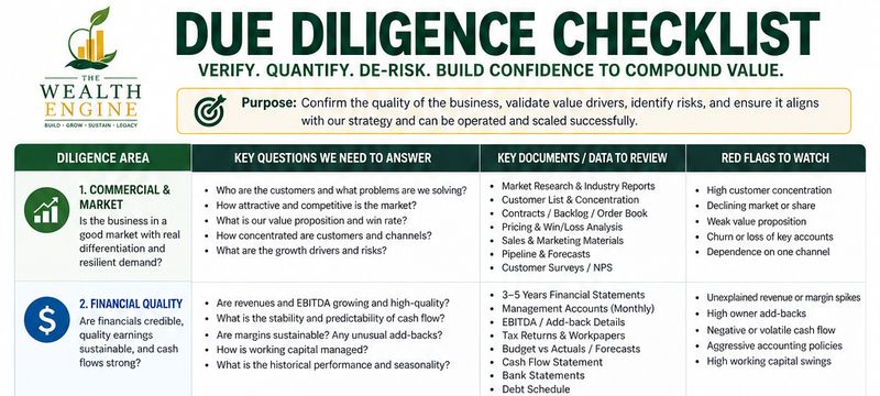 Small sample of Due Diligence Checklist